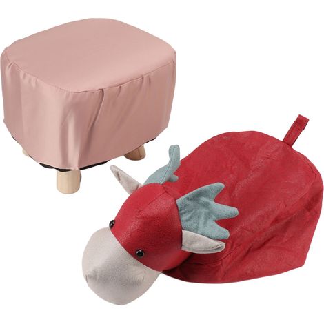 Tabourets antidérapants animaux en forme de girafe mignonne et souple, petits tabourets pour enfants, rouges (1/5)