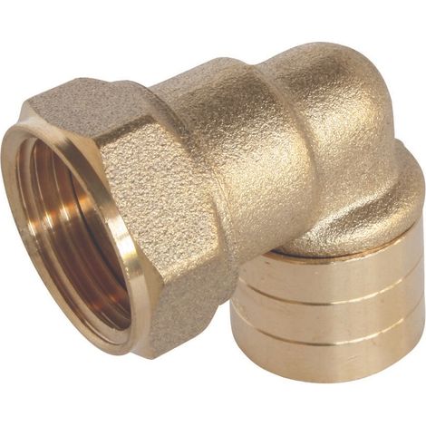Raccord coudé à glissement pour tube PER Ø20 – Coude femelle 20/27 – Corps laiton CW617N – Pression 10 bars – Température 5 à 90°C (1/2)