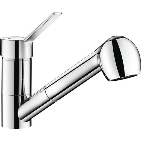 Delabie – Mitigeur de cuisine à douchette extractible – Hauteur 105 mm – Longueur 200 mm – Cartouche céramique Ø 40 mm – Débit 12 l/min à 3 bar (1/6)