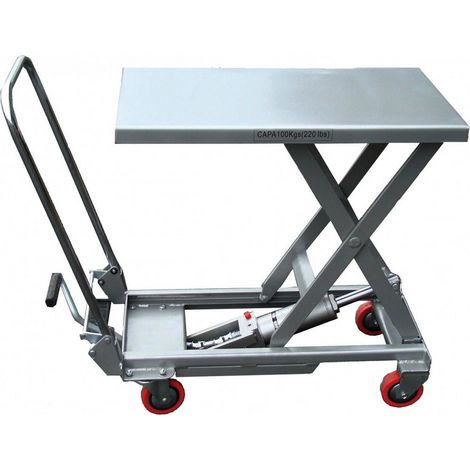 Stockman - Table élévatrice manuelle aluminium 100Kg - BAL100 (1/4)