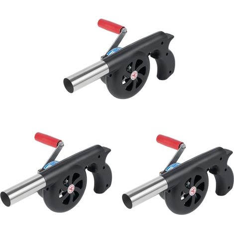Ensemble de 3 ventilateurs Churrasco d'extérieur, souffleur portable pour feux de camp, pique-niques et (1/5)