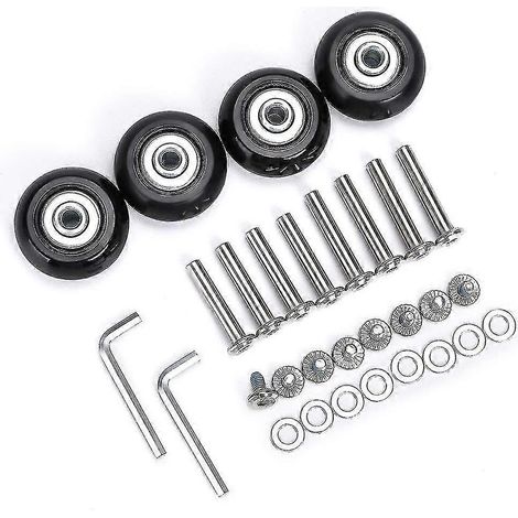 Lot de 4 roues pivotantes de rechange en caoutchouc 40 x 18 mm pour valise (1/5)