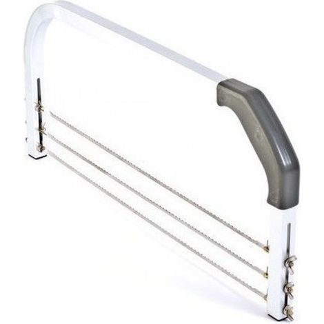 Scie à gâteaux, 3 lames de scie réglables, la solution idéale pour les débutants qui souhaitent réussir leurs découpes, mais qui ravira également les chefs pâtissiers. (1/5)