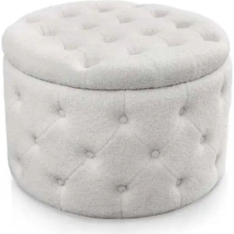 Teddy pouf mit Stauraum weiß Ø60x43