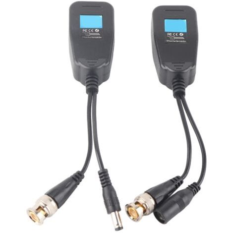 1 paire de convertisseurs vidéo BNC passifs pour câble coaxial vers connecteur RJ45 (1/5)