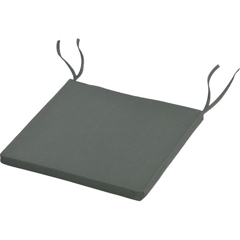 Lot 6 Coussins chaise jardin extérieur rembourrage 3cm polyester gris foncé 42x42cm