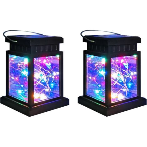 Lanternes Solaires pour Le Jardin, 2 Pièces Lanterne Solaire étanche à LED Colorées Lanterne Suspendue pour le Jardin et le Patio, Luminaires Solaires d'extérieur pour Les Ornements de Jardin (1/5)