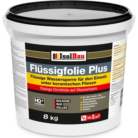 Flüssigfolie PLUS 8 kg Dichtfolie Innenbereich Außenbereich Balkon Bad Dusche