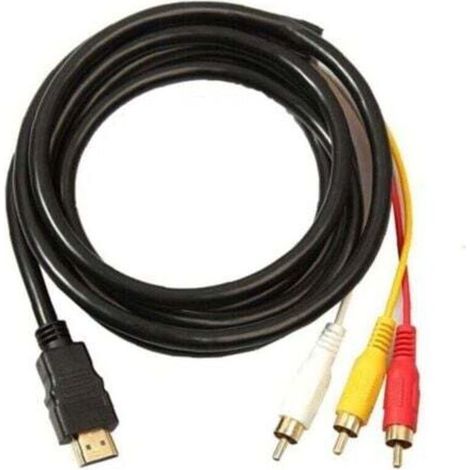 HDMI RCA 3 Câble HDMI Vers RCA Convertisseur Adaptateur Câble Cordon émetteur De Transmission à Sens Unique De HDMI 1.5m RCA--INHHUB (1/4)