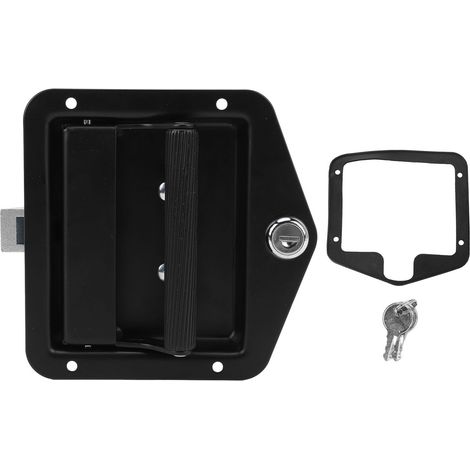 Ortviai Serrure à Encastrer pour Coffre à Outils – Poignée Intégrée en Acier Carbone 140 x 140 mm, Étanche, avec Clés