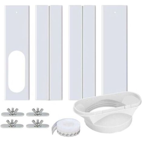 Joint de porte pour climatiseur portable avec adaptateur universel 13/15 cm, verrouillage de sécurité et joint pour climatiseur/déshumidificateur portable sur porte/fenêtre (1/4)