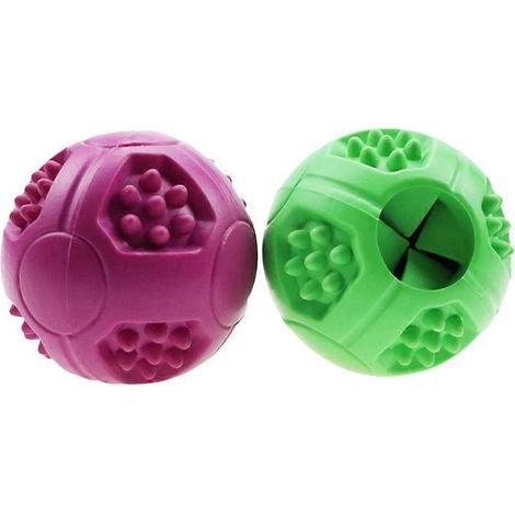 Jouet de dressage pour animaux de compagnie : balle en caoutchouc pour récupérer les aliments qui fuient (lot de 4). (1/4)