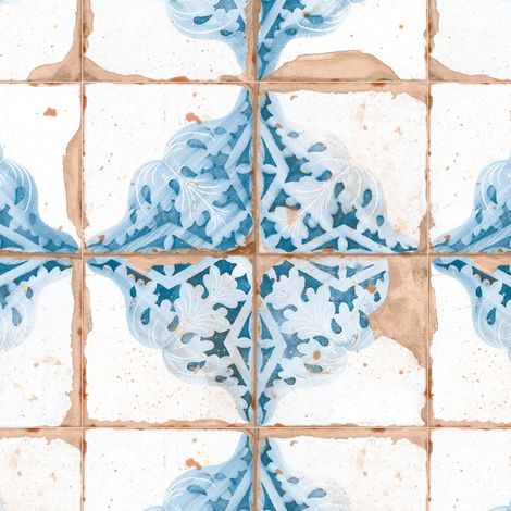 Carrelage Vintage Bleu Nature 33x33x0,95 cm Rhodes - Sol et mur intérieur (vendu par carton de 1,09 m²) - RO'MA CARRELAGE (1/3)
