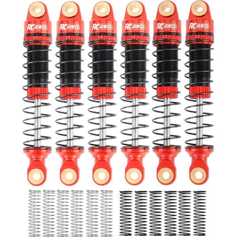 Lot de 6 amortisseurs avant et arrière 60 mm 52 mm pour remorque électrique à plateau 1/18 6 x 6 (noir) (1/5)