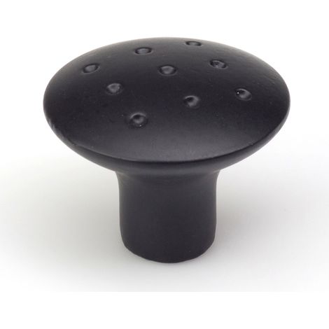 Blister con 2 pomos redondos para mueble fabricado en zamak acabado negro mate mod. e744g ø35mm rei (1/2)