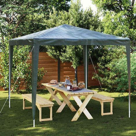 Tente de fête-Tente de réception professionnelle 2,5x2,5 m Vert 90 g/m² (1/5)