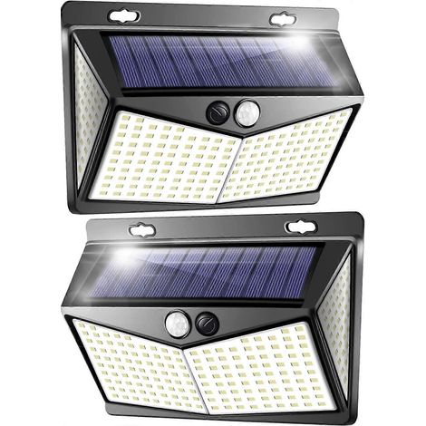 Solar-Außenleuchten, LED-Flutlichtstrahler mit Bewegungsmeldern, Gartenwandleuchten – 2er-Pack (1/5)