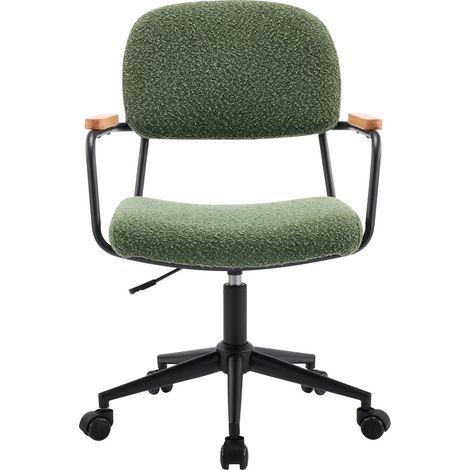Fauteuil de bureau pivotant et réglable en hauteur en tissu bouclé vert - Gianni (1/5)