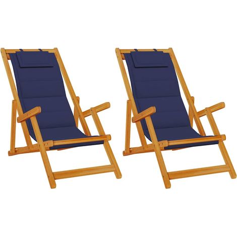 Maison Exclusive - Sedia da spiaggia 2 pcs Marrone Legno di Acacia Massello