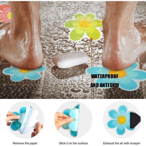 20 pièces autocollants antidérapants pour baignoire, sol de douche avec grattoir de qualité supérieure