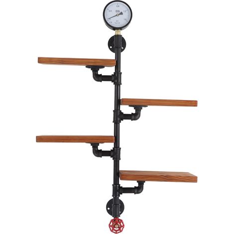 Étagères Flottantes Murales, étagère à 4 Couches de Style Rétro, étagère à Tuyaux Industrielle, étagère à Livres, étagère à Bricolage, Décoration de la Maison pour Chambre à Coucher, Salon (1/5)