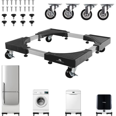 ERGO OFFICE MACLEAN MC-118B - SUPPORT UNIVERSEL POUR LAVE-LINGE ET SÈCHE-LINGE AVEC ROULETTES ET DISPOSITIF DE BLOCAGE RÉGLABLE
