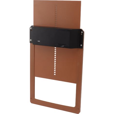 Ouvre-porte automatique pour poulailler à détection de lumière, en plastique léger, pour volailles brunes. (1/5)