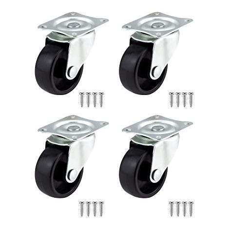 kippen 1610K2 Lot de 4 roues en plastique 50 mm avec plaque tournante, 50 mm (1/5)
