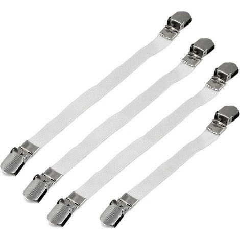 Fixations pour Housse de Planche à Repasser en Fer Blanc, 4 pièces Clips pour Housse de Planche à Repasser, draps et nappes (1/5)