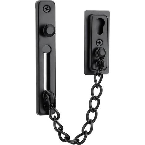 Chaîne de sécurité antivol pour porte intérieure, en acier inoxydable, avec clôture de verrouillage renforcée. (1/4)