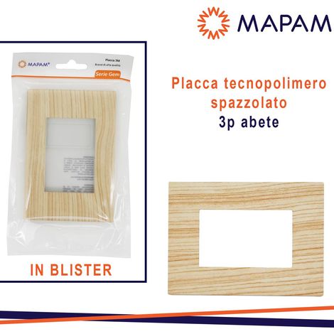 PLACCA TECNOPOLIMERO SPAZZOLATO T2 GEM 3P ABETE IN BLISTER