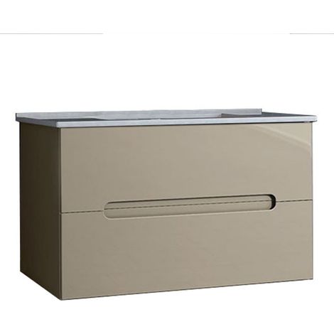 Kibath Mueble de baño con Lavabo VICTORIA 60x45 cm acabado MOKA mate 2 cajones suspendido (1/5)
