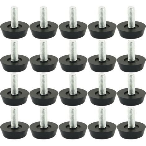 20pcs Pieds de Nivellement Meuble Réglable Pied Réglable Patinn Meuble Jambe Pied de Table Chaise Base Protection Plancher Vis Glisse Métrique M6-1.0 (1/5)