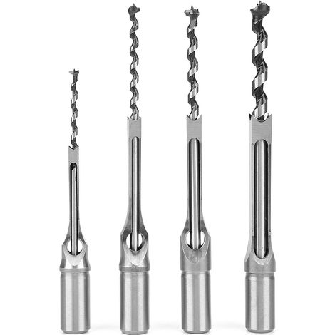 SquaRe hole Saw Auger Drill Bit Mortising Chisel Woodworking Tool (4pcs)