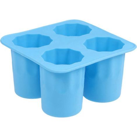 Moule à glaçons en silicone en forme de 4 verres, pour faire des glaçons frais en été (bleu)-10.00X10.00X5.50CM-Blue (1/4)