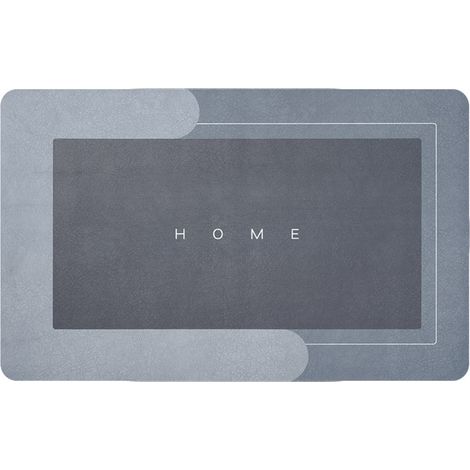 Tapis de Bain Antiderapant, Super Absorbant Floor Mat, Sèche Rapide Absorbant, Tapis de Sol Lavable en Machine, Tapis de Salle de Bain, Douche, WC, 50X80 cm Bleu (1/5)