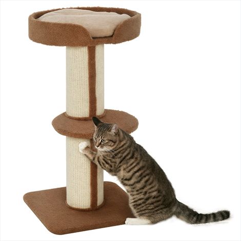 SunJet Arbre à chat, tour pour chat, 2 plateformes avec coussin marron - Réf. 2LGFC1TYEB2P (1/5)