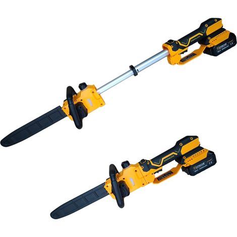 Motosega a Batteria Telescopica 12” 21V con 2 Batterie Brushless Lubrificazione Automatica Taglio 30 cm