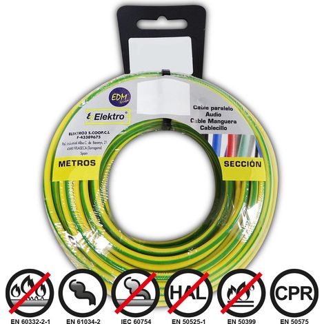 Bobine Fil Électrique Flexible 4mm Bicouleur Sans Halogène 50m (1/3)
