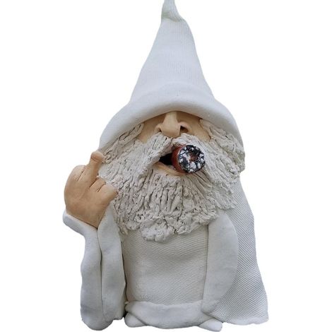 Sollbry Gnome de jardin en résine à l'épreuve des intempéries 15 cm décor intérieur ou extérieur fumée (1/5)