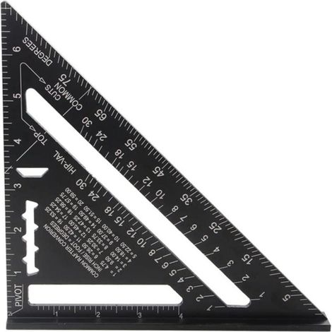 Speed Square – Winkelmesser für Holzbearbeitung, Zimmermannswinkel aus Aluminiumlegierung, hochpräzise, multifunktionales Werkzeug zum Anzeichnen und Führen von Holzarbeiten, 7 Zoll (metrisch)