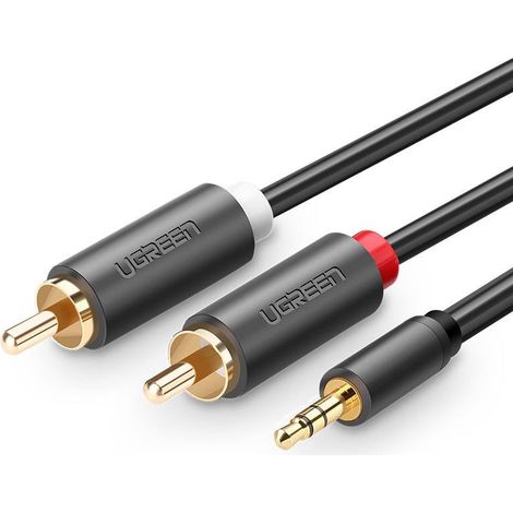 Cable de audio minijack de 3,5 mm (macho) - 2RCA (macho) 5 m - gris