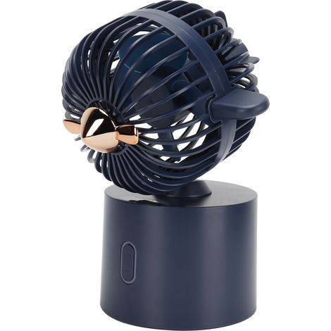 Mini ventilateur oscillant en forme d'avion, rechargeable par USB, portable, idéal pour l'été, la maison et le bureau (bleu) (1/5)