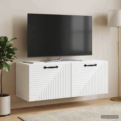 Wandmontierter TV-Schrank Weiß 78,5 x 31 x 30 cm Holzwerkstoff (1/5)