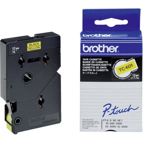 Brother TC TC-601 Colore Nastro: Giallo Colore carattere:Nero 12 mm 7.7 m (1/5)