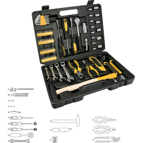 Set di attrezzi wolfpack linea profesional nero 160 pezzi acciaio (1/3)