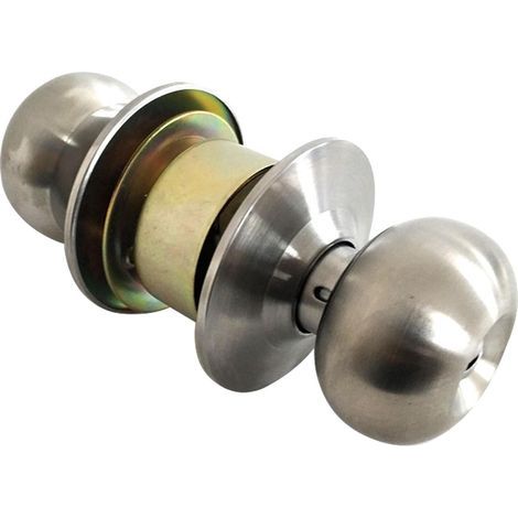 Poignée de porte ronde sans clé, serrure pour préserver l'intimité de la chambre et de la salle de bain, en acier inoxydable (1/5)
