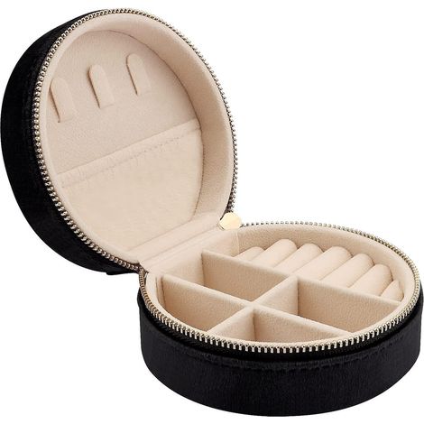 mini Coffret Bijoux De Voyage En Velours, Bote Bijoux De Voyage Pour Filles Et Femmes, Petit Organisateur De Bijoux Pour Bagues, Boucles D'oreil (1/5)