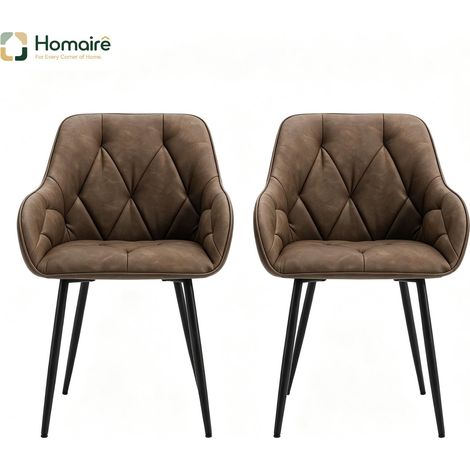 Set Esszimmerstühle aus Metall und Kunstleder 45,5 x 45 x 83,5 cm HOMAIRE (1/5)