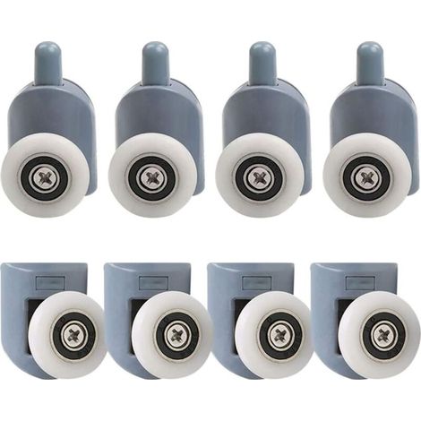 23mm Galets de porte de douche, 8pcs Porte de Douche Roulettes, Poulie de porte de douche, Roulettes Coulissantes Porte Salle de Bain pour Cabine Douche Salle de Bain (1/5)